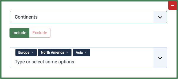 Condition Rule: Continents