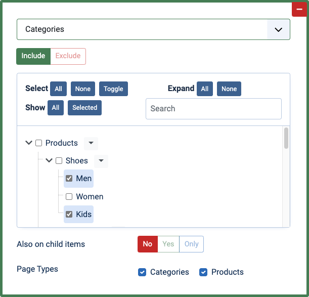 Condition Rule: HikaShop Categories