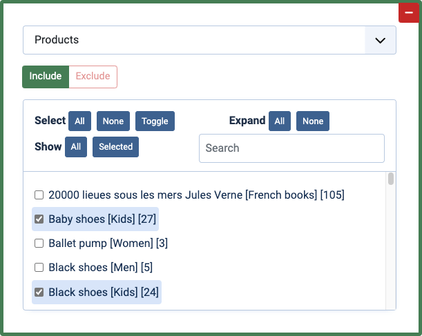 Condition Rule: HikaShop Products