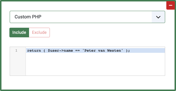 Condition Rule: Custom PHP