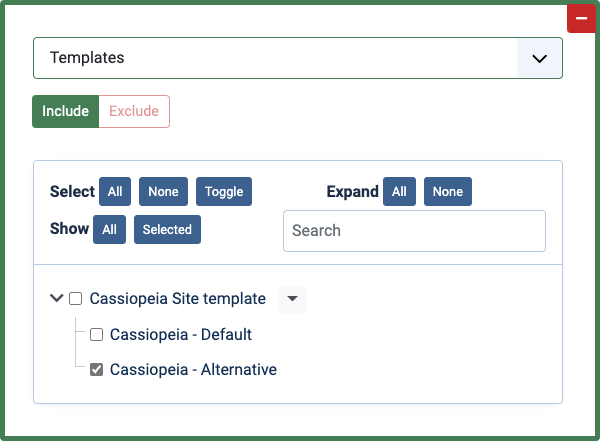 Condition Rule: Templates