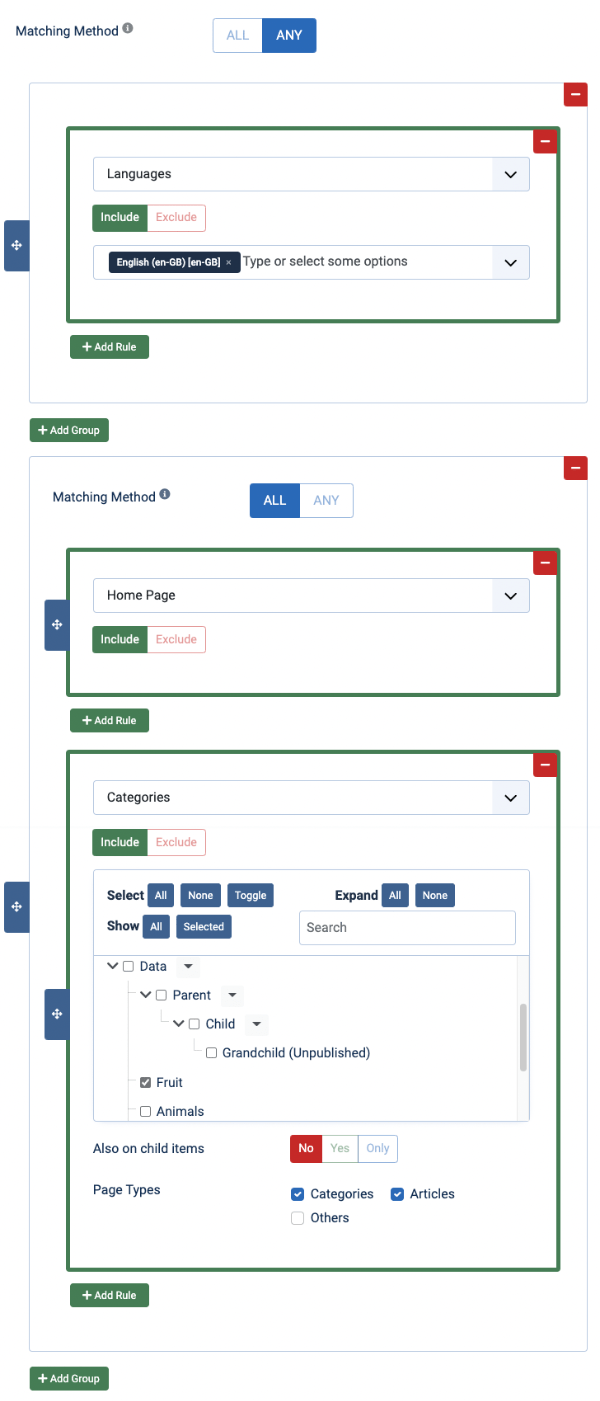 Combining Condition Rules